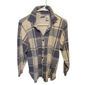 VTGY2K Basic Editions Ribbed‎ Button Up Shirt Small Grunge Classic Casual Preppy